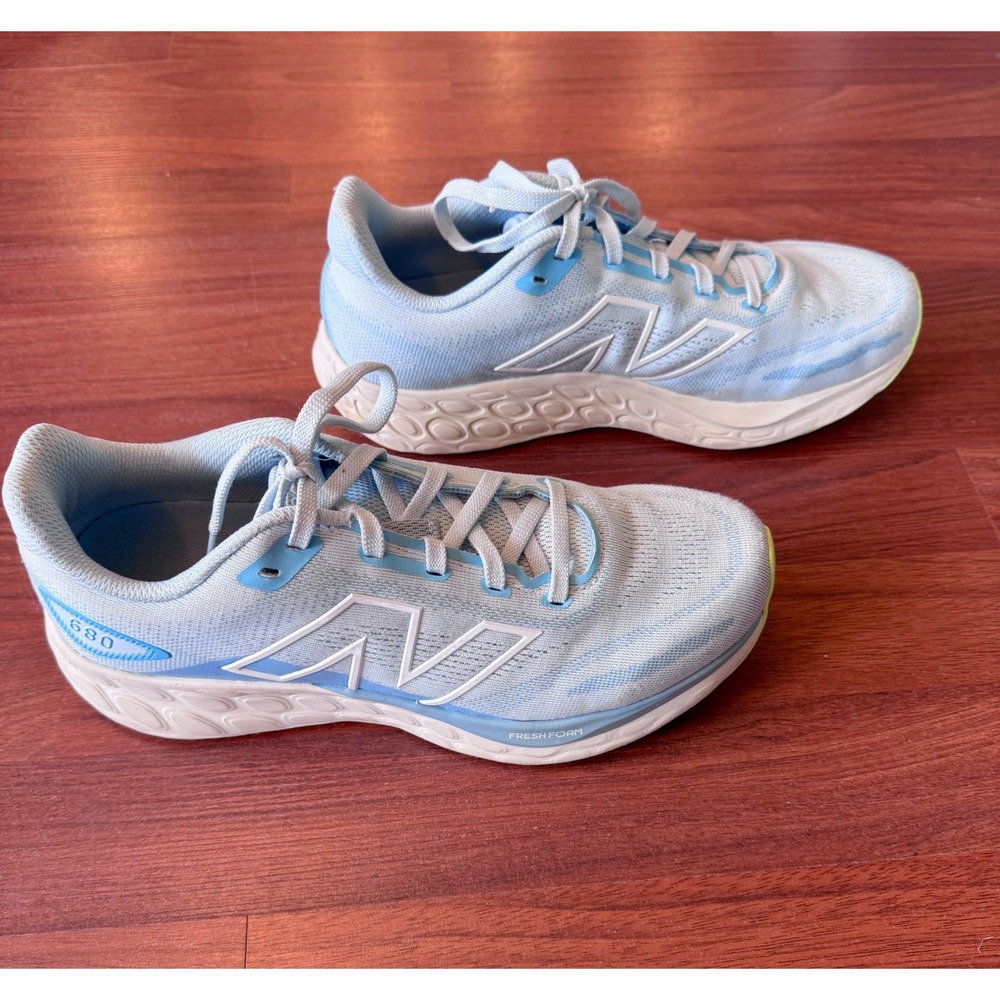 New Balance Fresh Foam 680v8 Womens 9.5 Blue White Running Shoes W680LT8